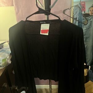 Bobbie Brooks Black Open-Front Cardigan